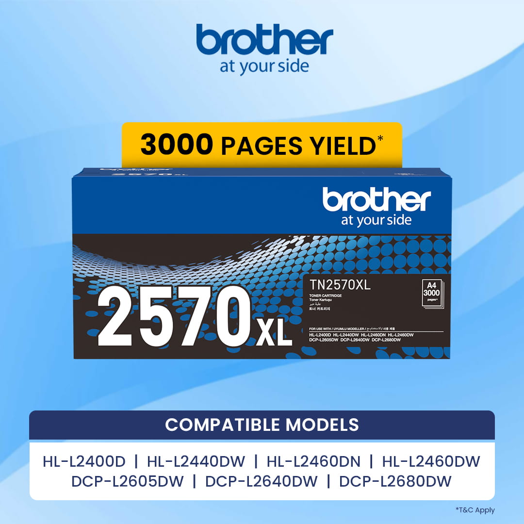 Genuine Toner Brother TN2570XL 3000 Pages Yield