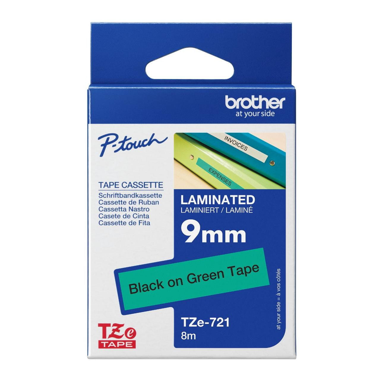 Brother TZe-721 Genuine Label Printer (Label Maker) Tape 1