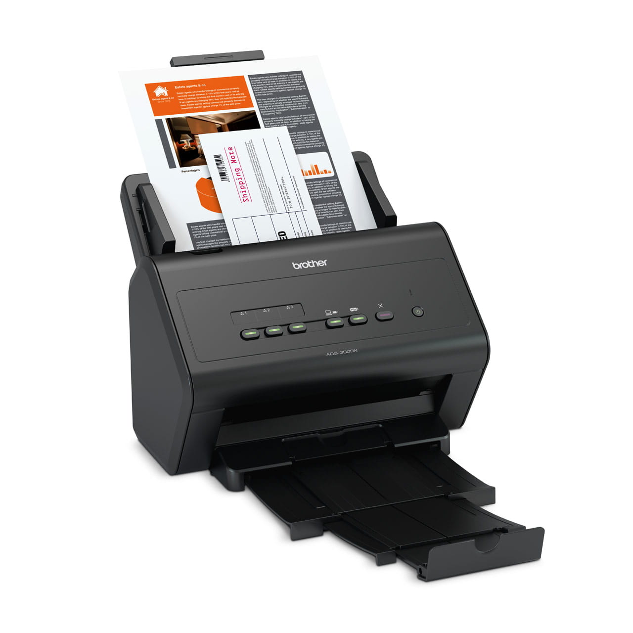 Brother ADS-3000N Professional Document Scanner – right-side view