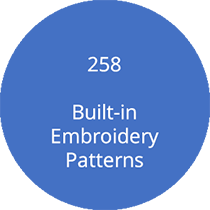 258 Built-in Embroidery Patterns
