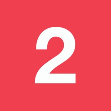 Number 2 on crimson background
