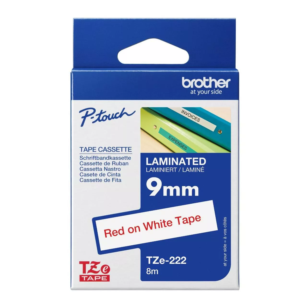 Brother Tze-222 Genuine Label Printer (Label Maker) Tape 1