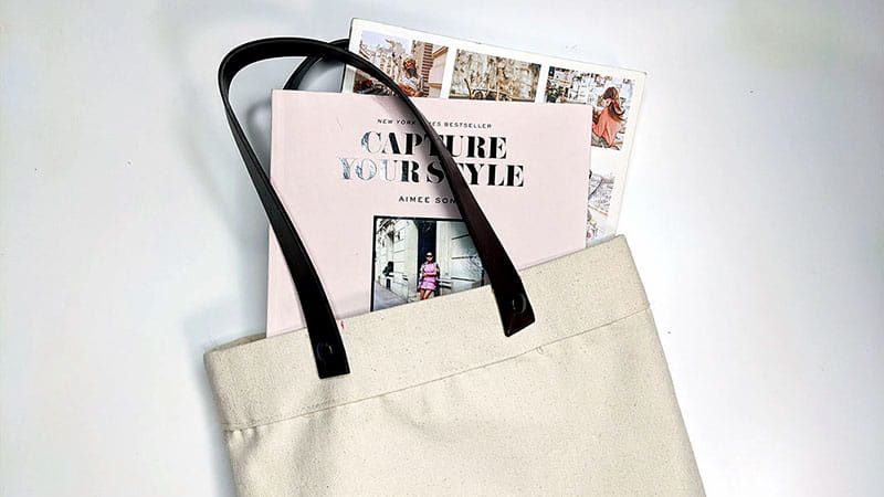 Leather Strapped Tote Bag