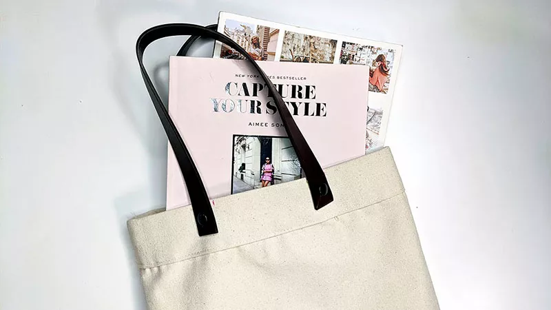 Leather Strapped Tote Bag