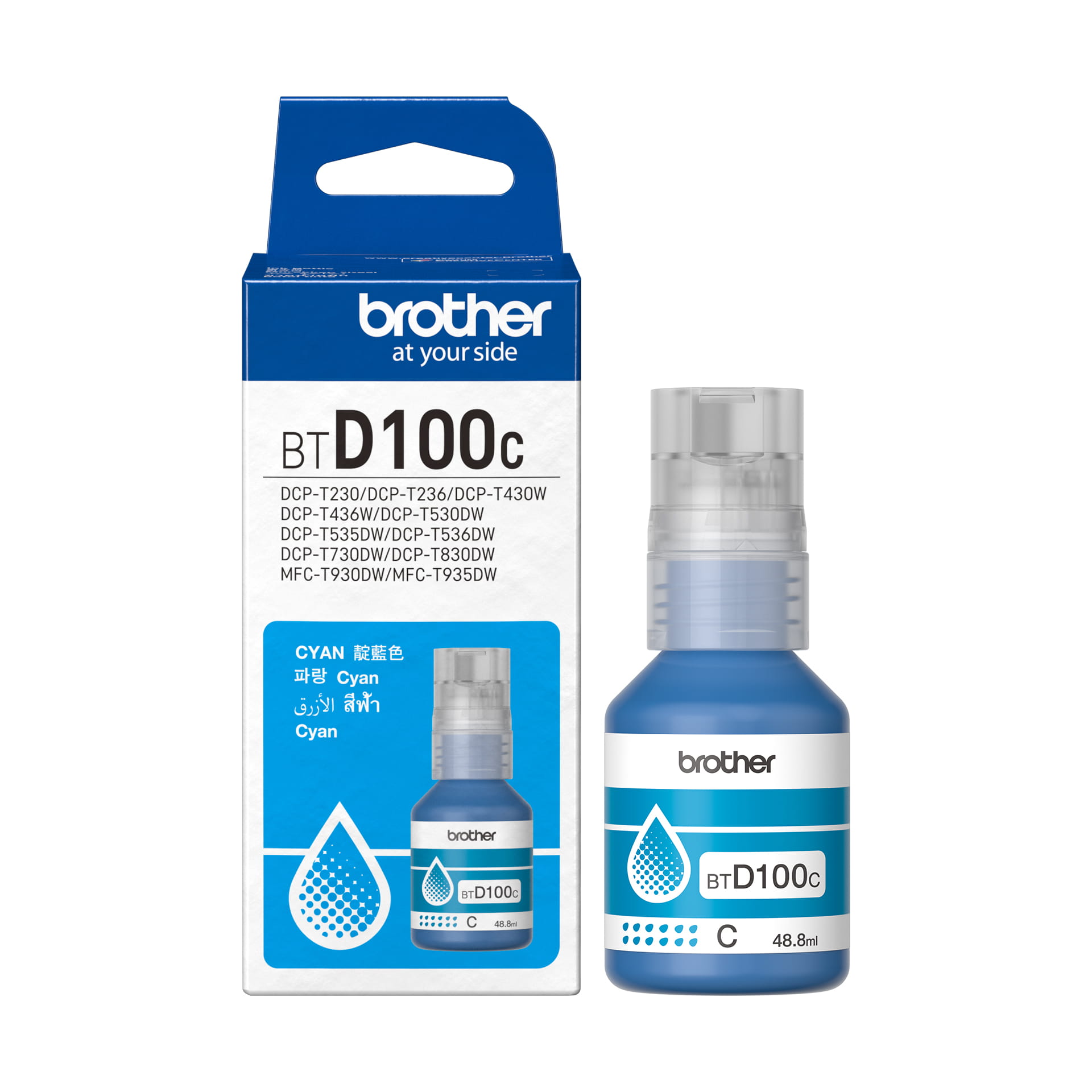 BTD100C Genuine Cyan Ink Bottle | 5,000 Pages Yield | Brother India