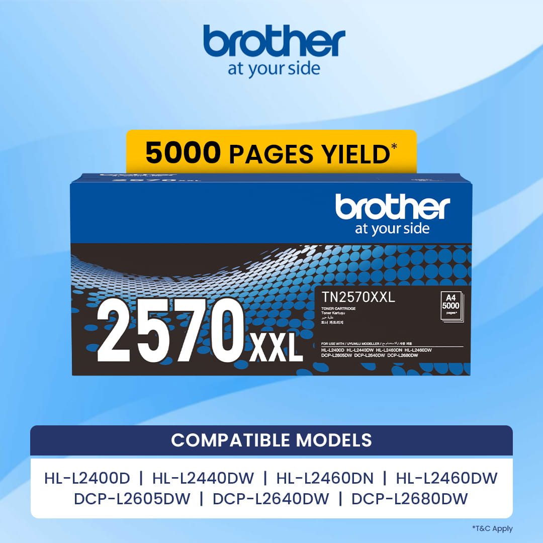 Genuine Toner Brother TN2570XXL 3000 Pages Yield